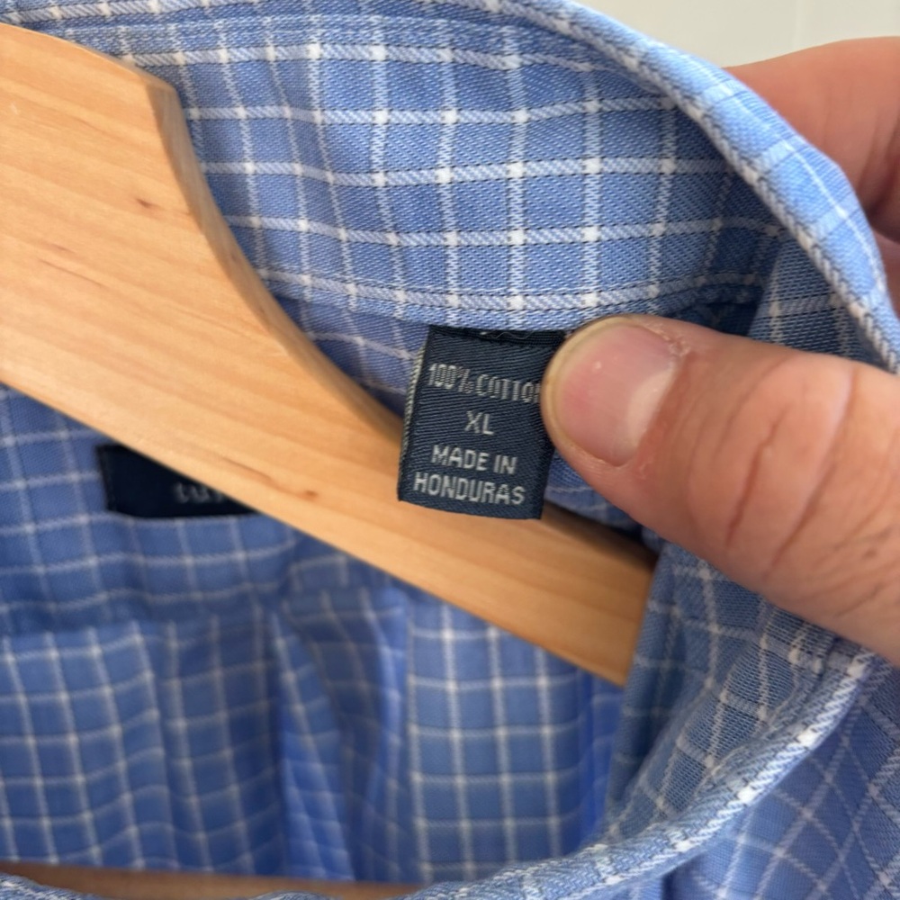 Turtleson Blue Plaid Cotton Button Down Long Sleeve Shirt Mens XL GlenOaks CC - Picture 5 of 9